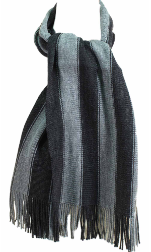Echarpe homme femme Rayures anthracite