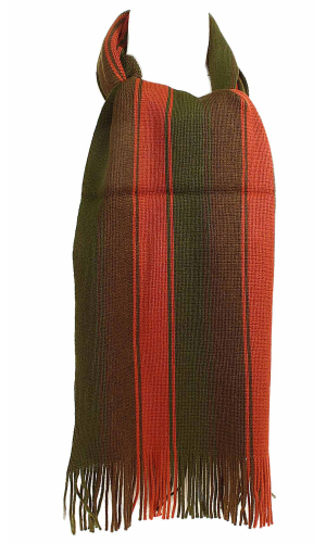 Echarpe homme femme Rayures kaki