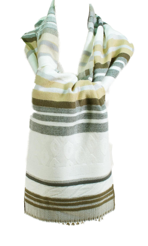 Echarpe homme femme blanc cassé