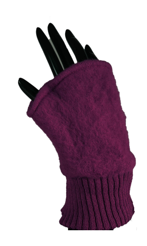 mitaines laine des Pyrénées framboise en stock