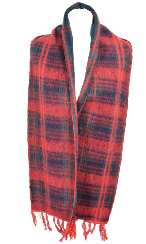 Echarpe laine des Pyrénées écossais rouge