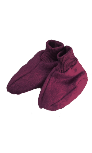 Chaussons laine des Pyrénées framboise