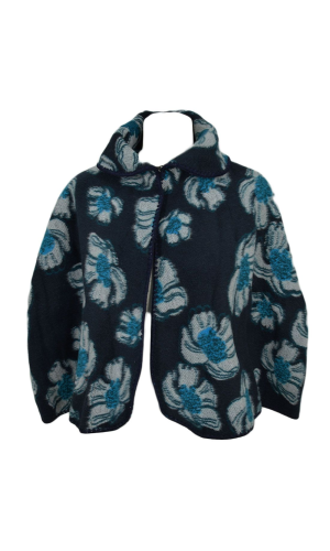 pelerine femme acrylique fleurs vert en stock