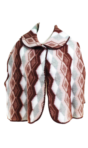 Pelerine femme Losanges rose prune gris