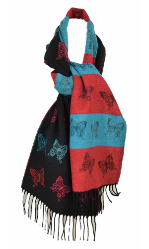 Echarpe Gracile fuchsia turquoise