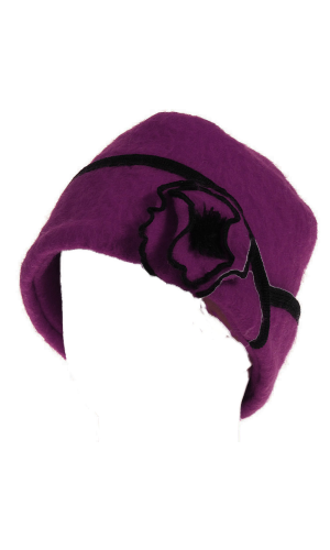 Toque laine des Pyrénées framboise