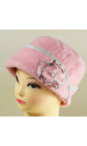 Toque laine des Pyrénées rose