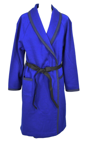 Robe de chambre coton bleu nuit