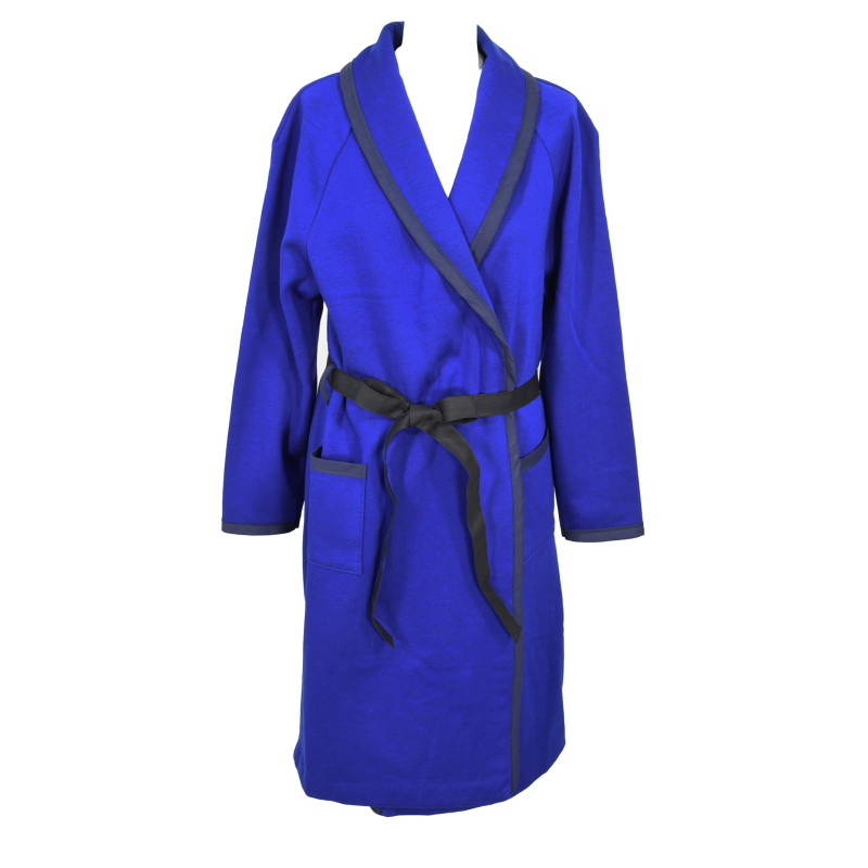 Robe de chambre coton bleu nuit