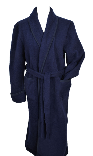 Robe de chambre homme laine des Pyrénées unie marine