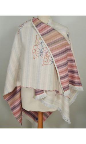 Cape poncho Azul blanc