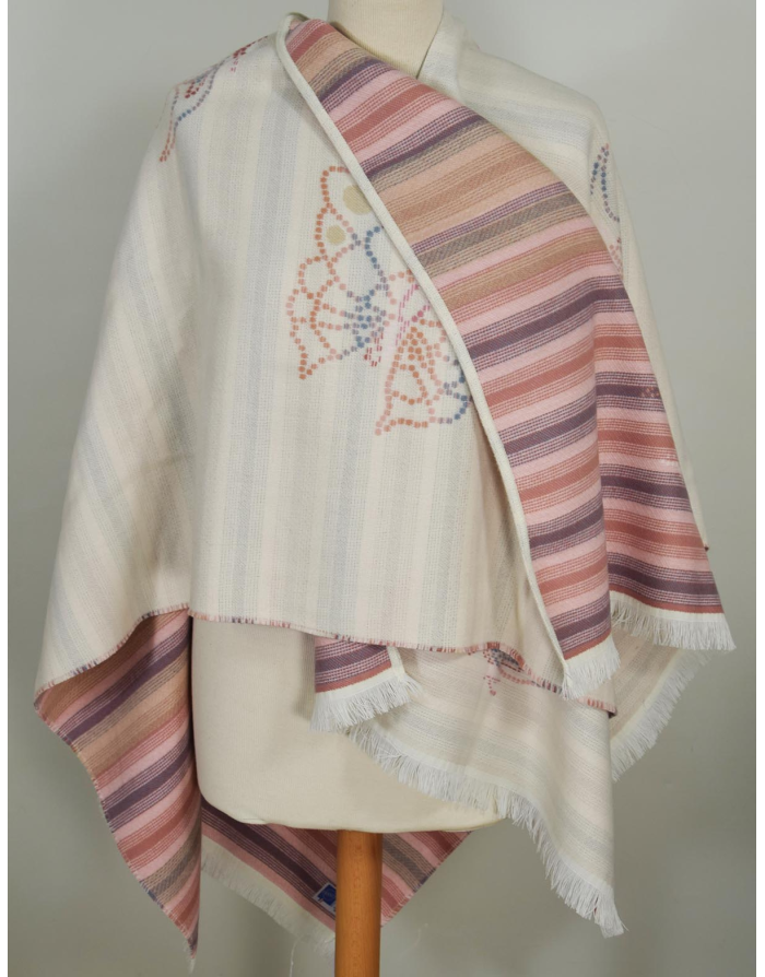 Cape poncho Azul blanc