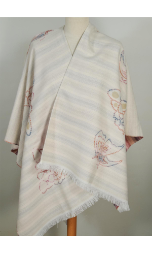 Cape poncho Azul blanc