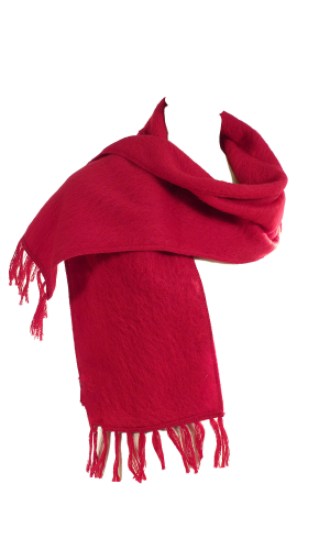 Echarpe laine des Pyrénées griotte