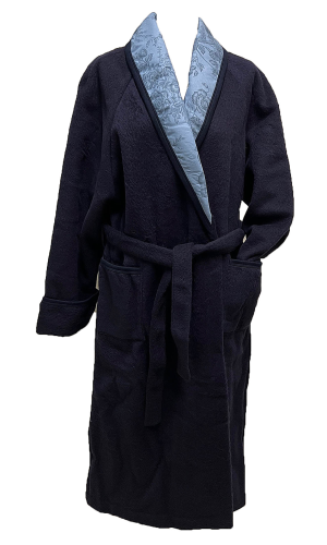 Robe de chambre laine des Pyrénées marine Liberty bleu