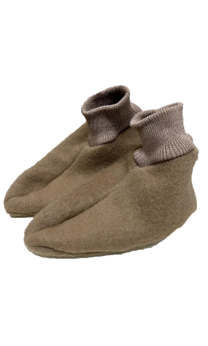 Chaussons laine des Pyrénées beige camel