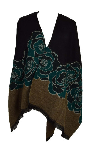 cape poncho acrylique multicolore pour femme