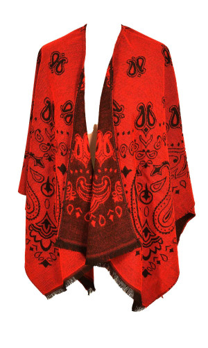 cape bandana rouge pour femme made in France