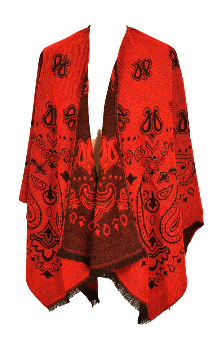 cape bandana rouge pour femme made in France