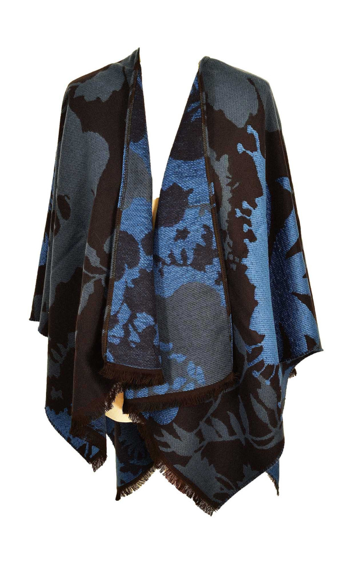 cape poncho reversible pour femme 100% acrylique