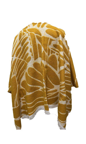 cape poncho acrylique jaune fabriquée en France