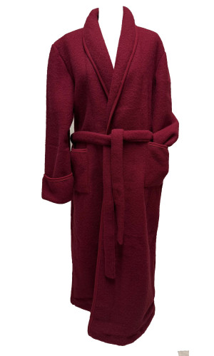 robe de chambre homme rouge en laine des Pyrénées en stock