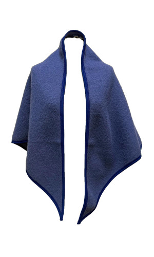 chale laine des Pyrénées bleu pour femme