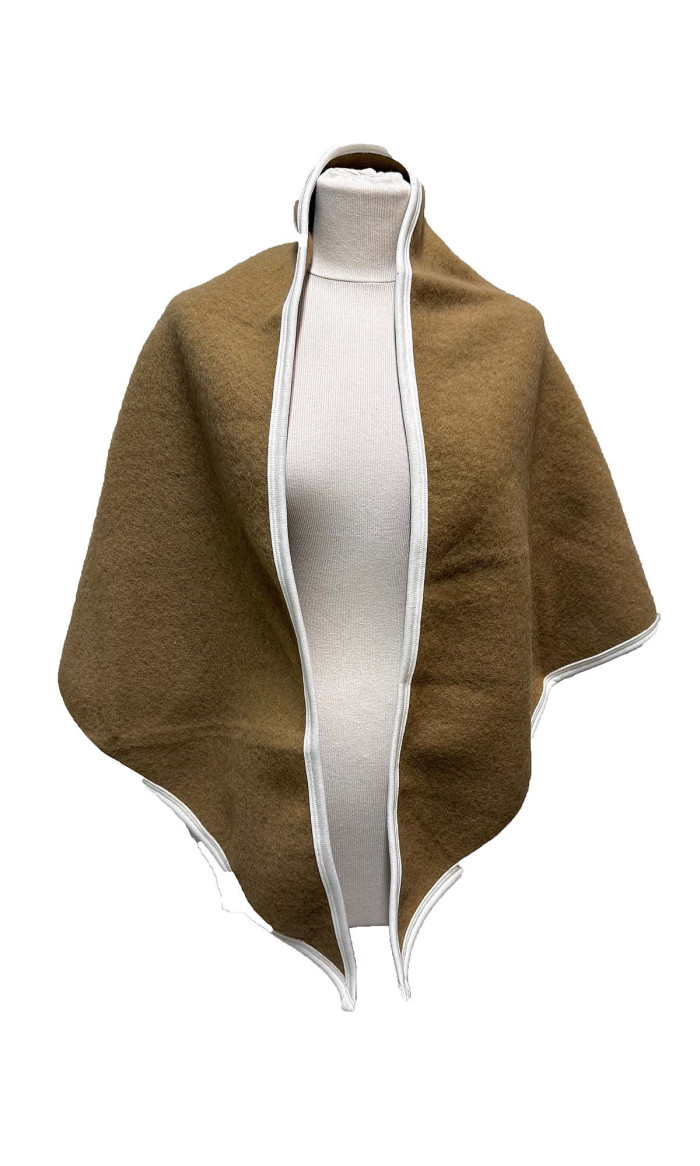 chale laine des Pyrénées camel pour femme