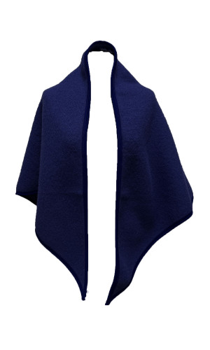châle laine des Pyrénées marine pour femme