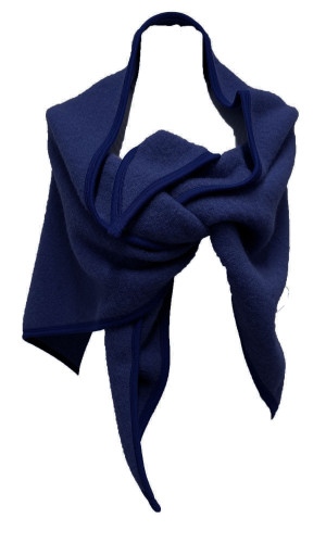 châle laine des Pyrénées marine pour femme