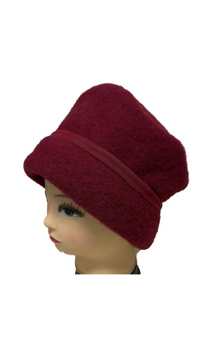 toque laine des Pyrénées rouge pour femme