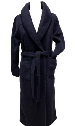 robe de chambre laine des Pyrénées marine 7/8 en stock