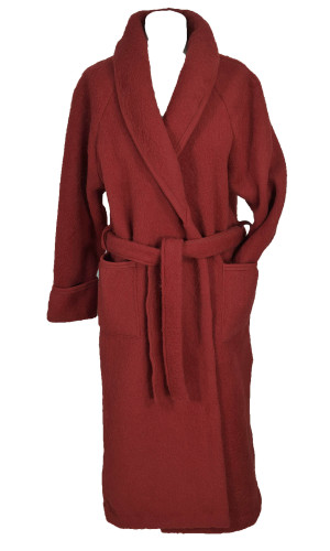 robe de chambre laine rouge pour femme 7/8