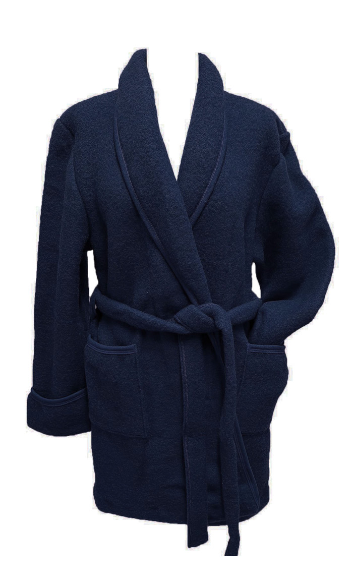 veston d'intérieur 100% laine bleu marine pour femme