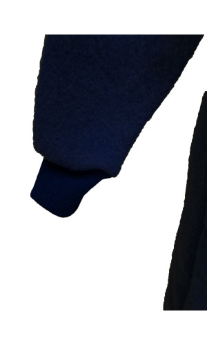 robe de chambre laine col châle marine pour femme