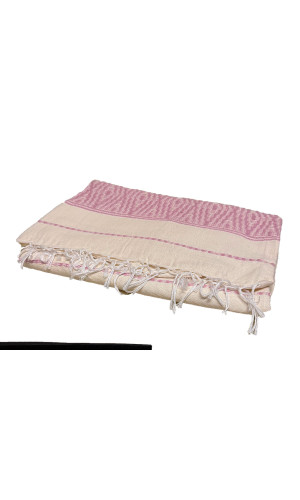 plaid tissé jacquard en coton rose 150x180