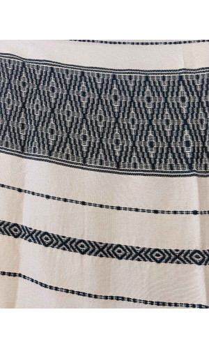 plaid coton vert tissé jacquard à la main