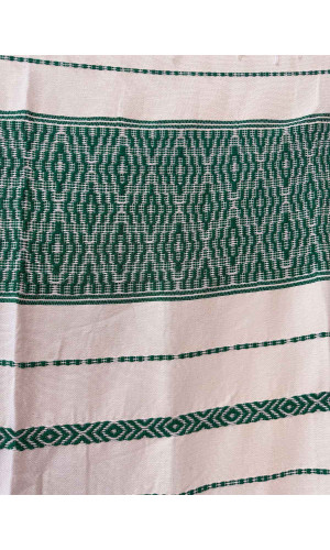 plaid tissé jacquard vert et blanc 100% coton