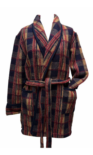 veston homme laine des Pyrénées en stock en écossais camel