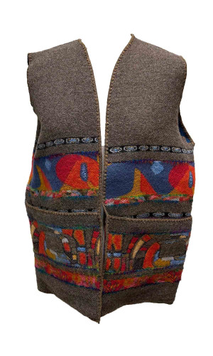 gilet femme sans manches acrylique marron en stock