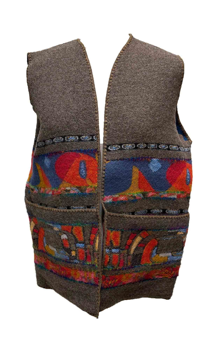 gilet femme sans manches acrylique marron en stock