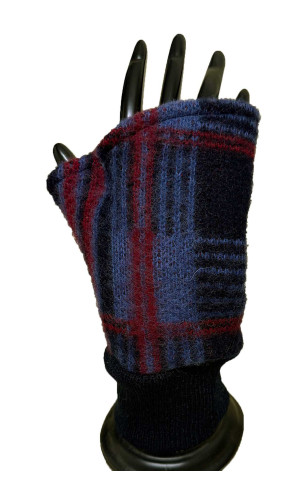 mitaines laine des Pyrénées écossais bleu en stock