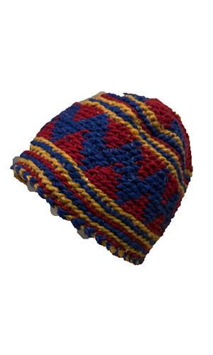 bonnet fantaisie laine rouge pour femme