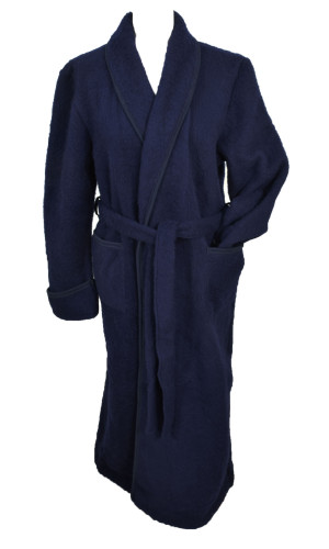 robe de chambre homme laine et acrylique marine à bas prix