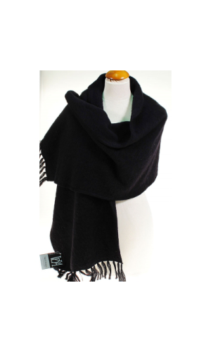 étole femme laine des pyrénées laine noire