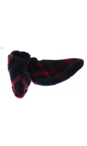Chaussons laine écossais marine