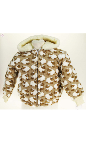 blouson enfant laine des Pyrénées par Val d'Arizes avec des moutons